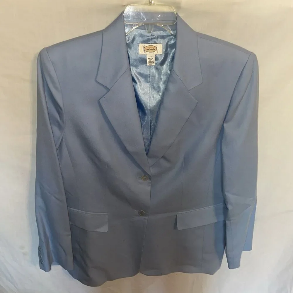 Talbots Women’s Skirt Suit Size 14 Powder Blue Wool Business Formal